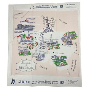 Vintage 1958 Brussels World’s Fair Expo Post-Souvenir Scarf Postcard Set Of 2